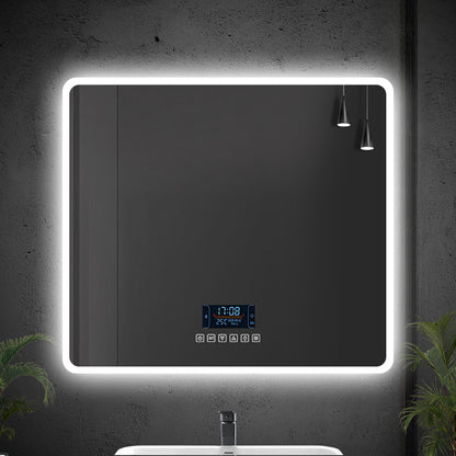 36"x32" Rectangular LED Mirror with Bluetooth