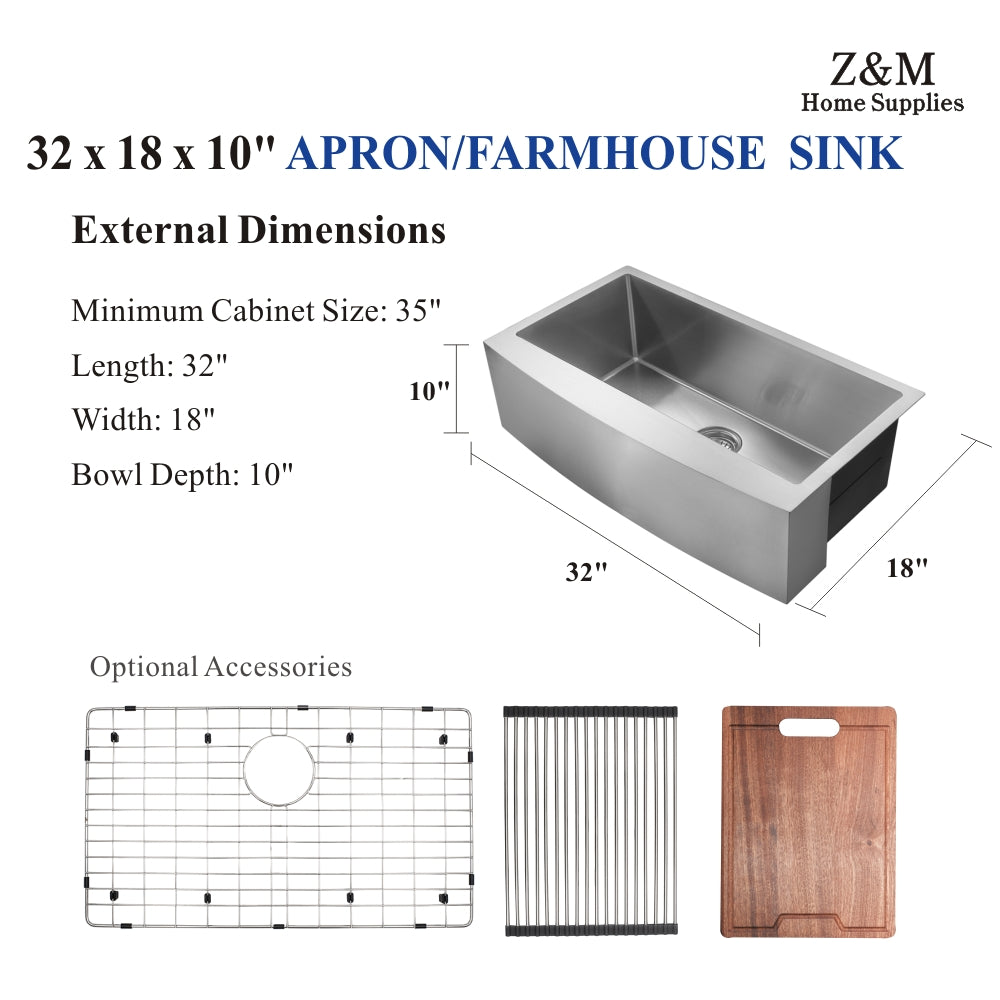 32 inch Apron sink Farmhouse Sink kitchen single sink A3218