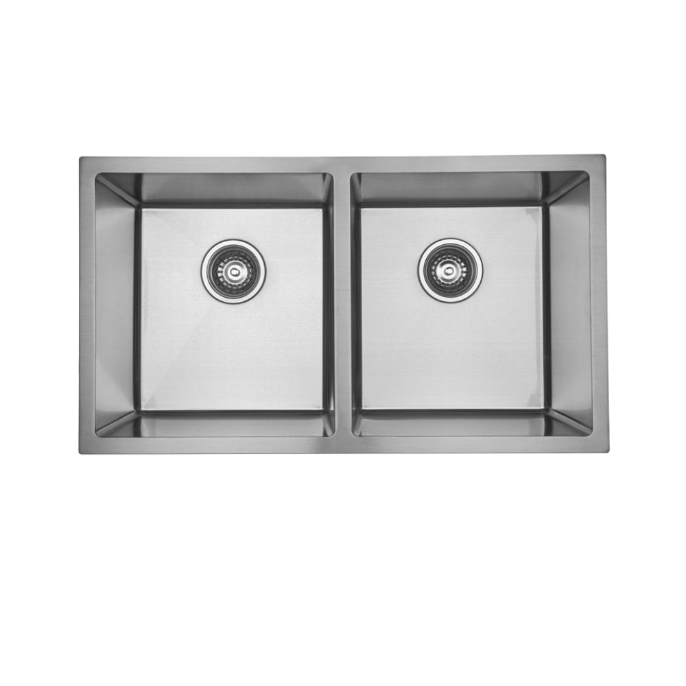 31.5 inch stainless steel brushed undermount kitchen double bowl sink UD31518