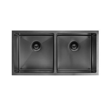 32 inch mamo black undermount kitchen double bowl sink UD3218B