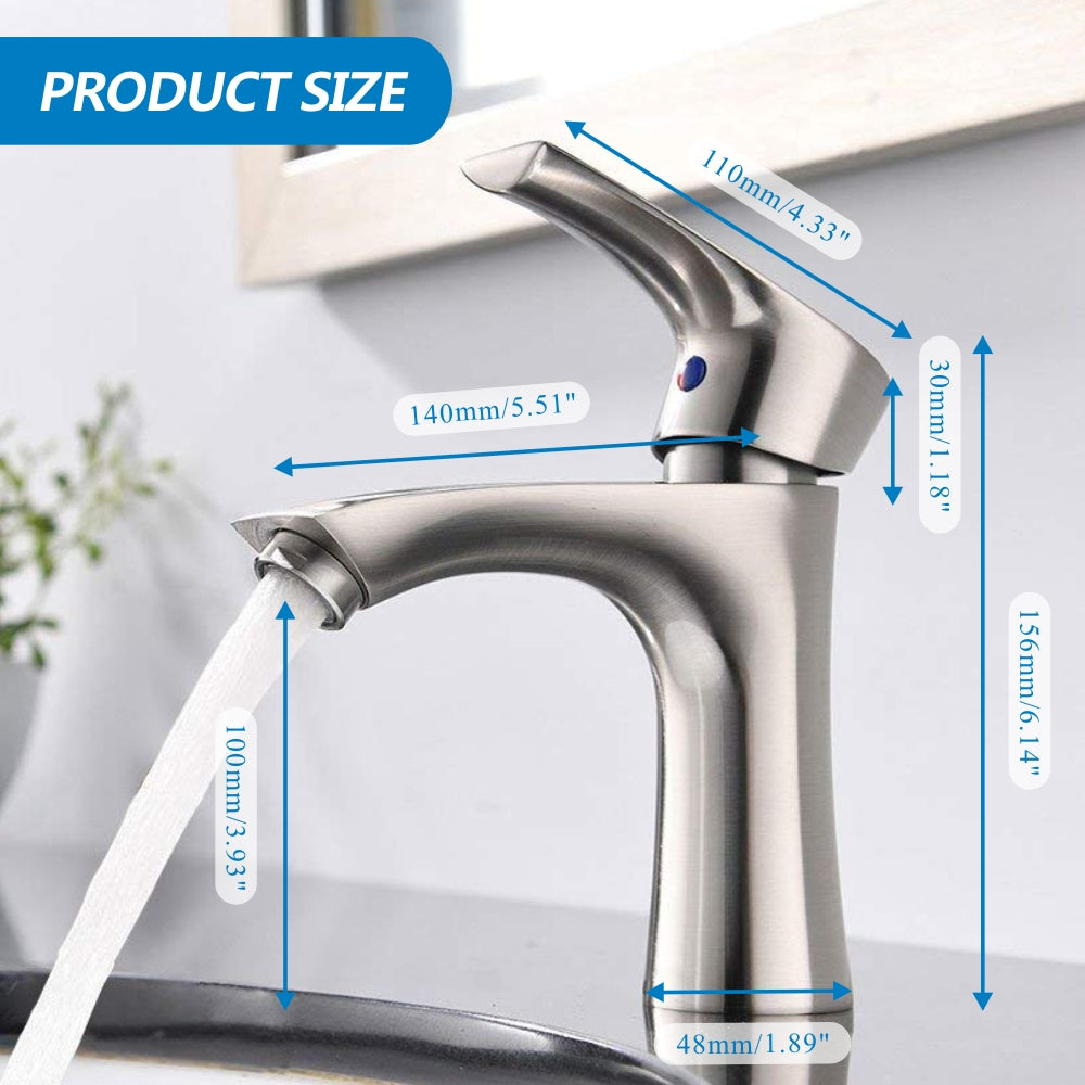 SIngle handle Taps SUS 304 Stainless Steel Basin Bathroom Faucet Tap bathroom sink faucets YX5043