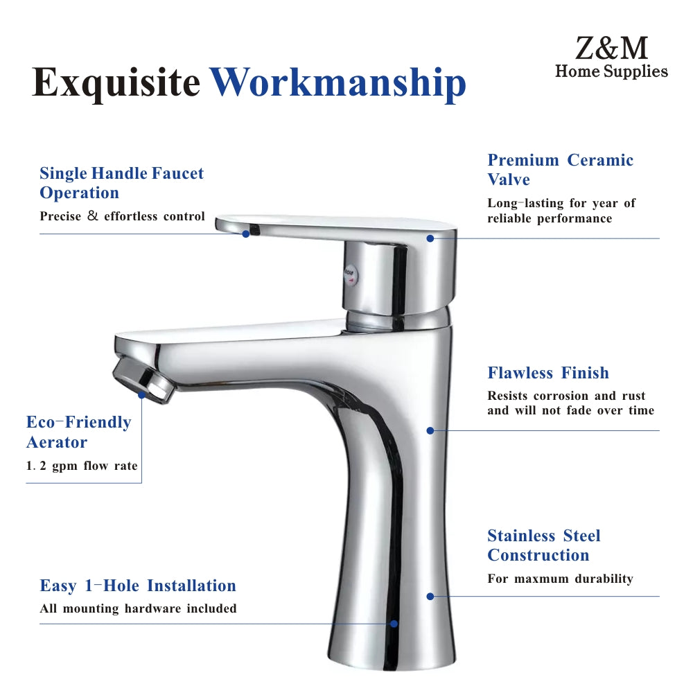 Water Basin Tap High Standard Chrome Sink Sanitary Bathroom Faucet stainless steel Wash Basin Mixer YX5045C