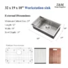 32-Inch Workstation Undermount Kitchen Sink - U3219 - Image 4