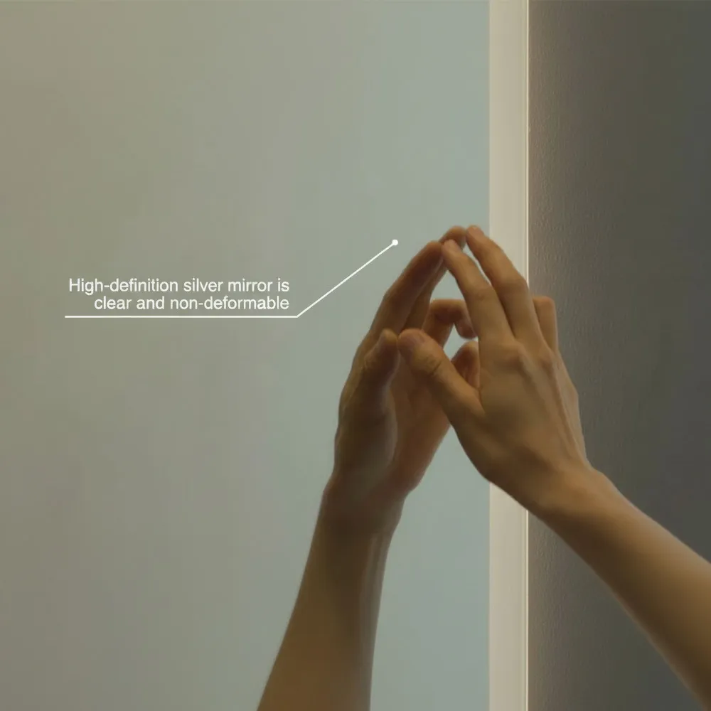 Frosted Glass Bluetooth Lead-Free Certified Mirror With 3 Colour Adjustable LED Lights