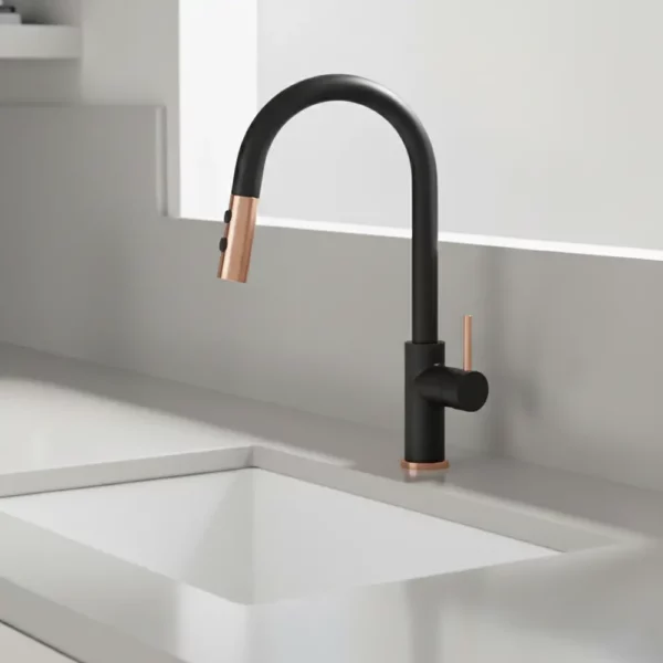 Luxury Flexible Stainless Steel Black Gold Kitchen Faucet GB3041 - ZM Home Supplies - Featured