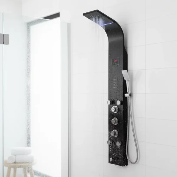 Luxury Shower Panel Tower Stainless Steel with LCD Screen ZM8041 Black - ZM Home Supplies - Lifestyle