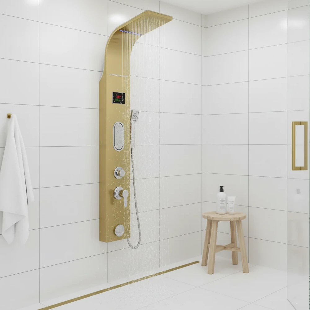 Luxury Shower Panel Tower with LCD Screen ZM6211 - Gold - ZM Home Supplies - Lifestyle