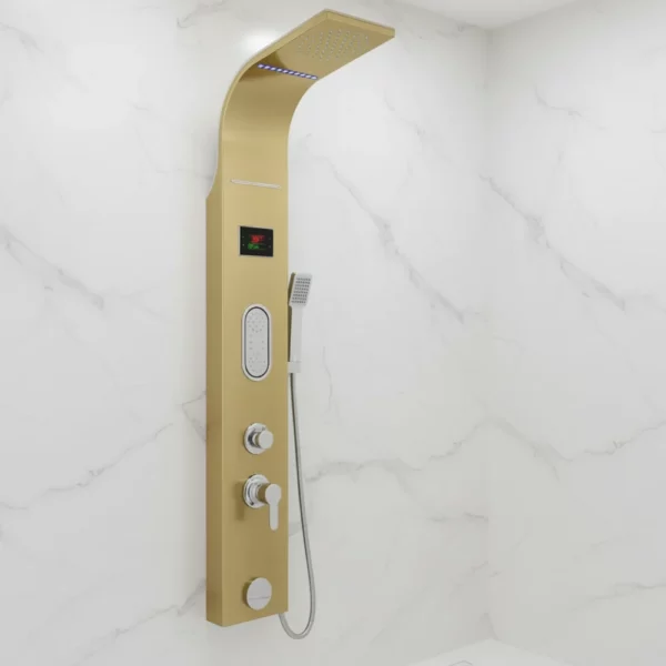 Luxury Shower Panel Tower with LED Screen ZM6211 - Gold - Featured