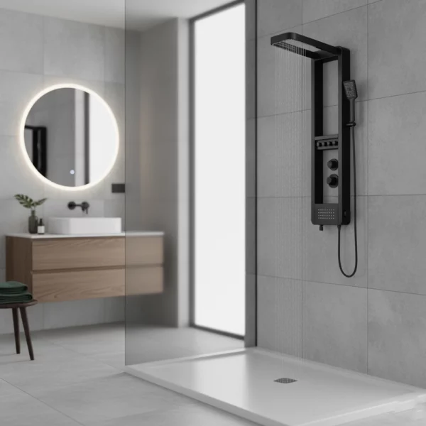 Luxury Shower Panel with U-Shape Head MattBlack(NEW) - ZM Home Supplies