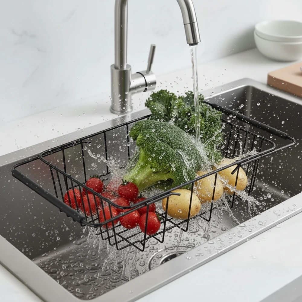 Stainless Steel Colander - Black - ZM Home Supplies - Lifestyle