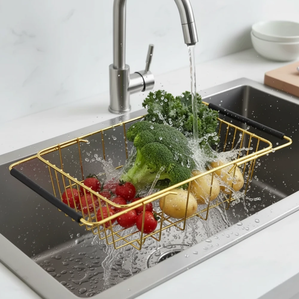 Stainless Steel Colander - Gold - ZM Home Supplies - Lifestyle