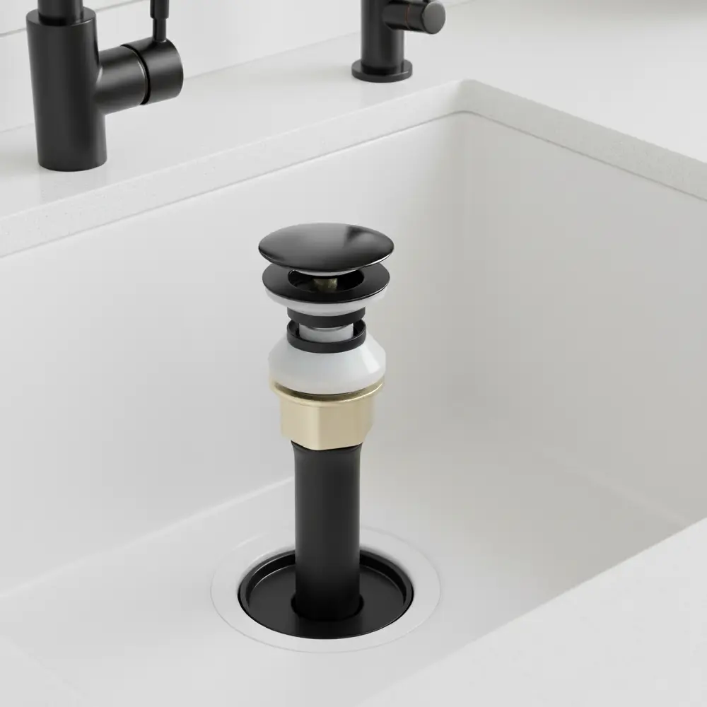 Vanity Pop-Up Drain Stainless Steel 304 Black Popup-S - Featured