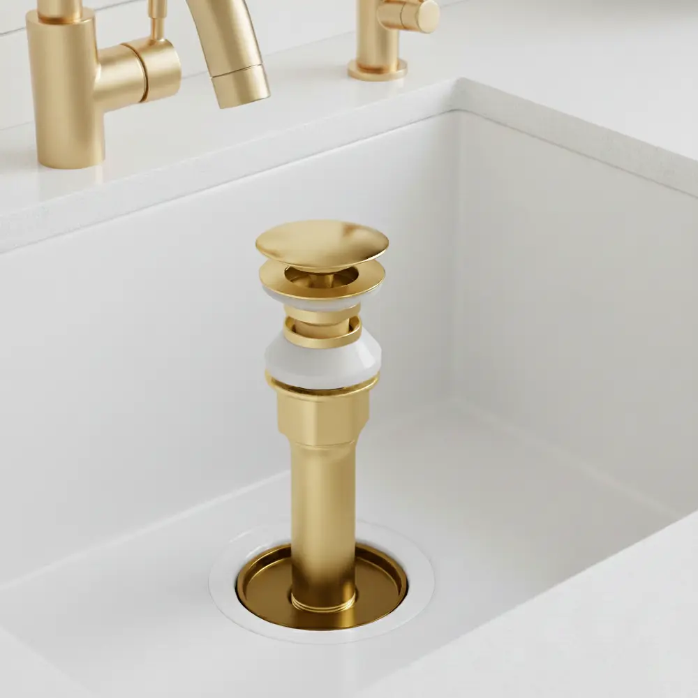 Vanity Pop-Up Drain Stainless Steel 304 Gold Popup-S - Featured