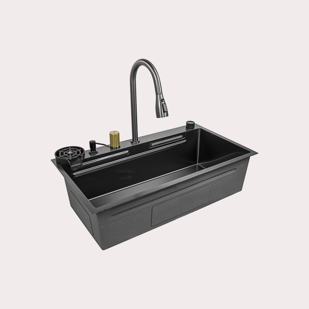 Multifunction Handmade Waterfall Kitchen Sink Workstation Set - Image 3