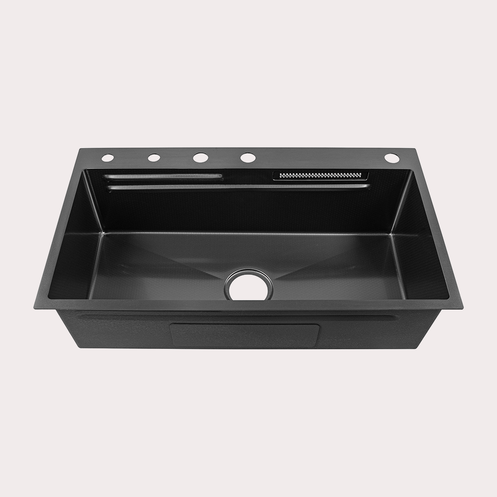 Multifunction Handmade Waterfall Kitchen Sink Workstation Set - Image 4